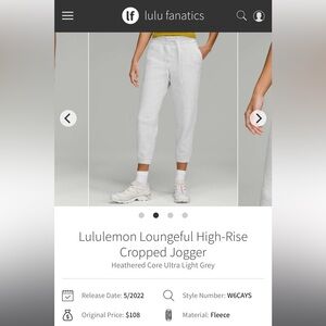 Lululemon Loungeful High-Rise Cropped Jogger